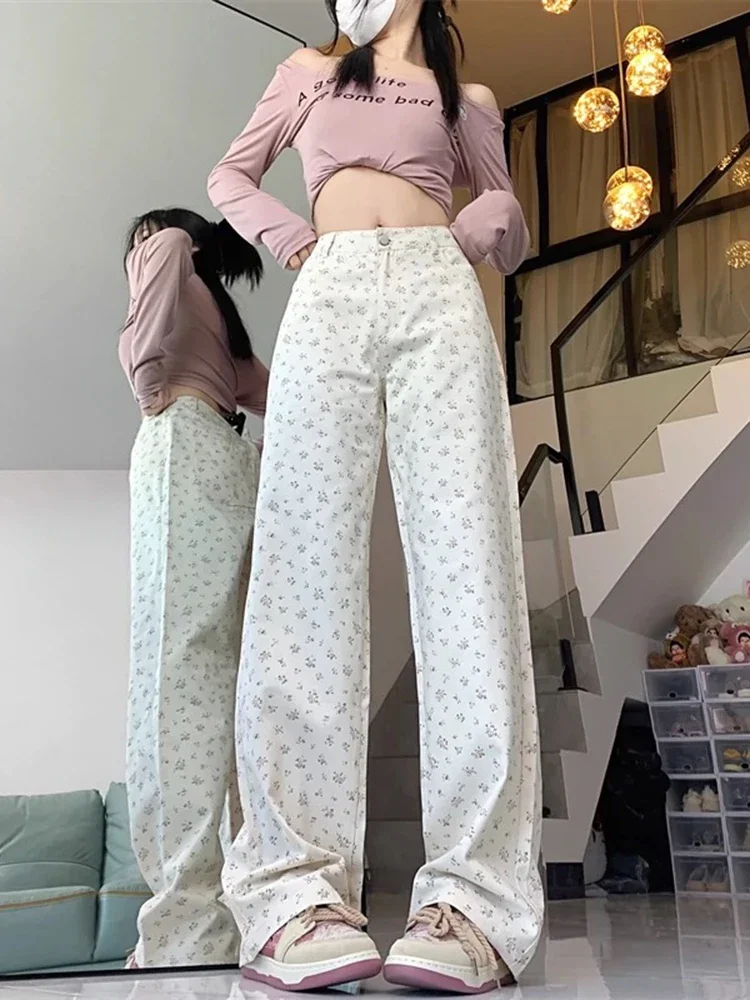 

Slim Simple Basic Fashion Woman Casual Loose Apricot Color Straight Pants Female Chicly Summer New Retro High Street Women Pants