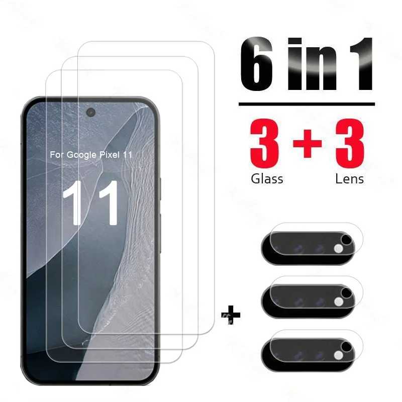 6-in-1 Tempered Glass Screen Protector with Oleophobic Coating and Camera Film