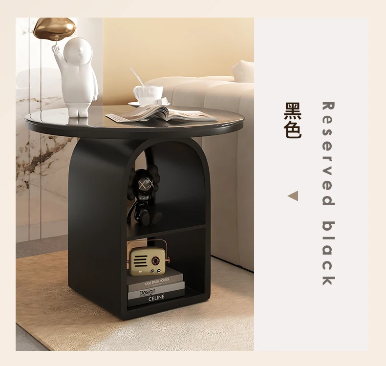 Small Round Coffee Table Bedroom Bedside Luxury High-end Sofa Edge Center Tables for Living Room Furniture for Home 쇼파사이드테이블