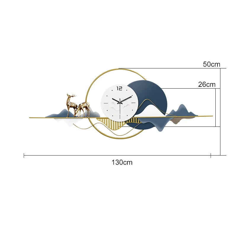 

YY Creative Restaurant High-End Decorative Painting with Clock Modern Minimalist and Magnificent Wall Clock