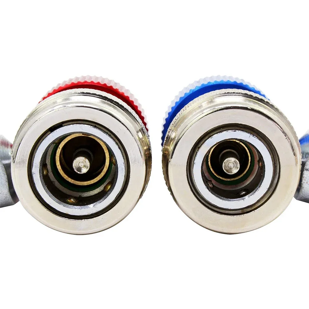 R134A R12 R22 R404A Strumenti Per Refrigerazione Aria Condizionata Set Manometro Diagnostico AC Sn Per Tutte Le Auto A/C Con Tubo Flessibile E Kit Gancio Con Attacco Rapido Laterale Alta/bassa Pres - Foto 6