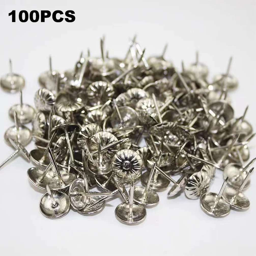 100Pcs Antique Brass Bronze Upholstery Nail Jewelry Gift Wine Case Box Sofa Decorative Tack Stud Pushpin Doornail Hardware