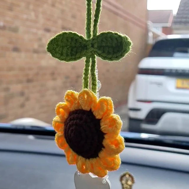 Häkeln Gänseblümchen Pflanze handgemachte Auto hängen