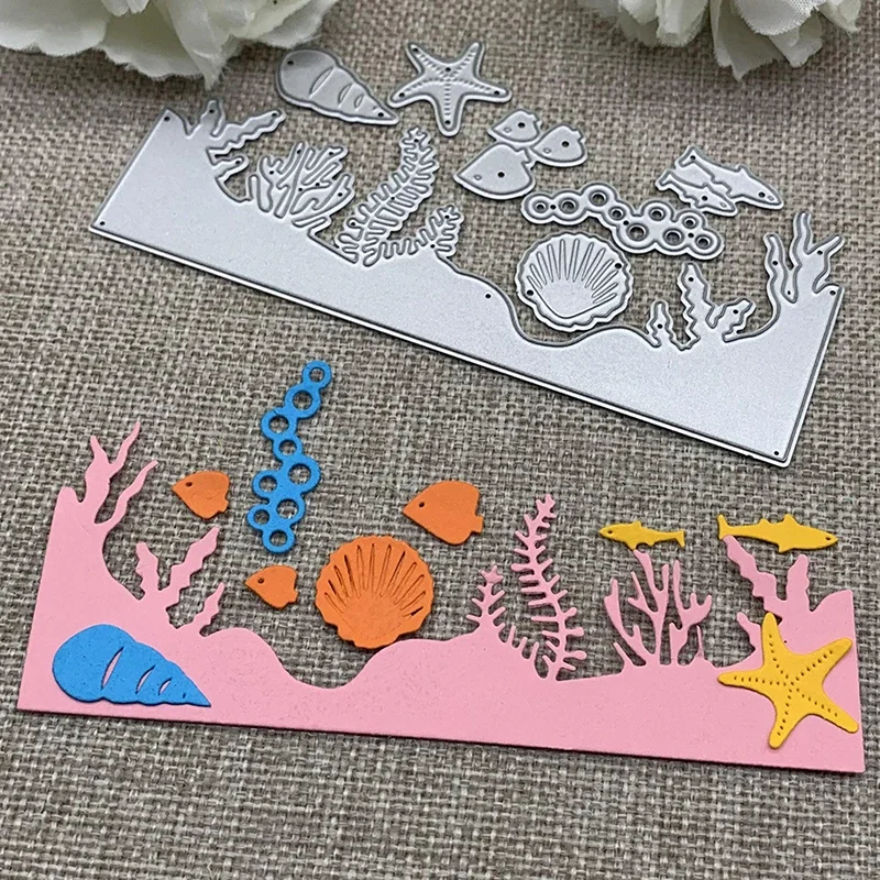 Neue Unterwasser-Korallen-Tiere, Metall-Stanzformen, Schablonen für DIY-Scrapbooking, dekorative Handarbeit, Stanzform, Schablonenform