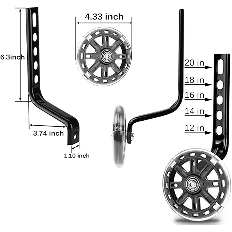 Children Bicycle Auxiliary Wheel 12/14/16/18/20/22 Inch Stroller Shifter Side Wheel Balance Small