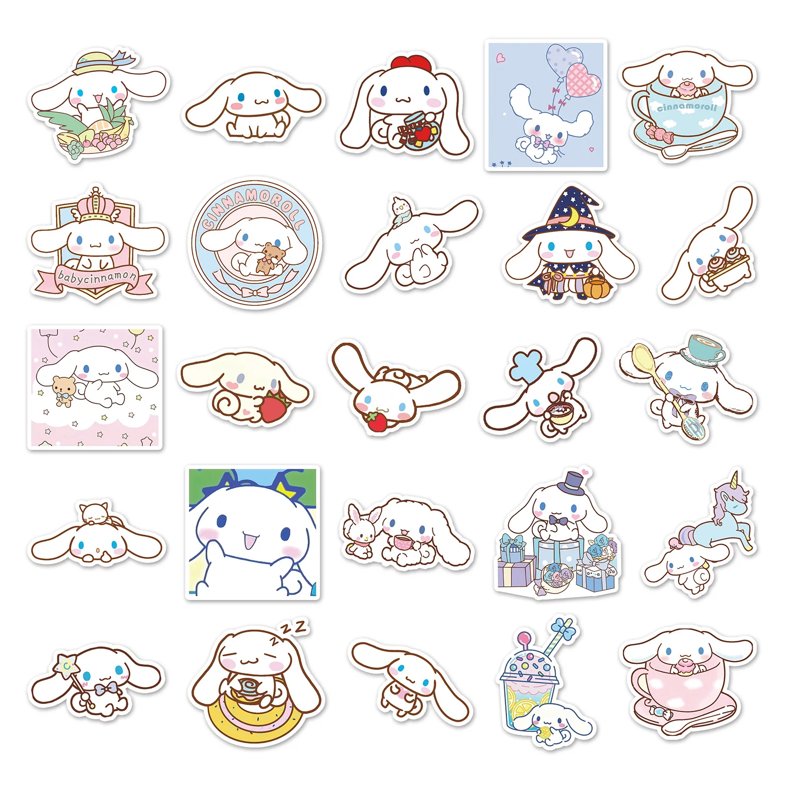 Cute Sanrio Cartoon Cinnamoroll Sticker Electric Car Laptop Ipad Water Cup  Personality Decoration Waterproof Sticker