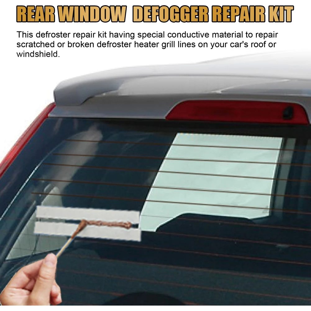 Car Rear Window Defogger Repair Kit DIY Quick Repair Scratched Broken Defroster Heater Grid Lines Professional Care Accessories 4