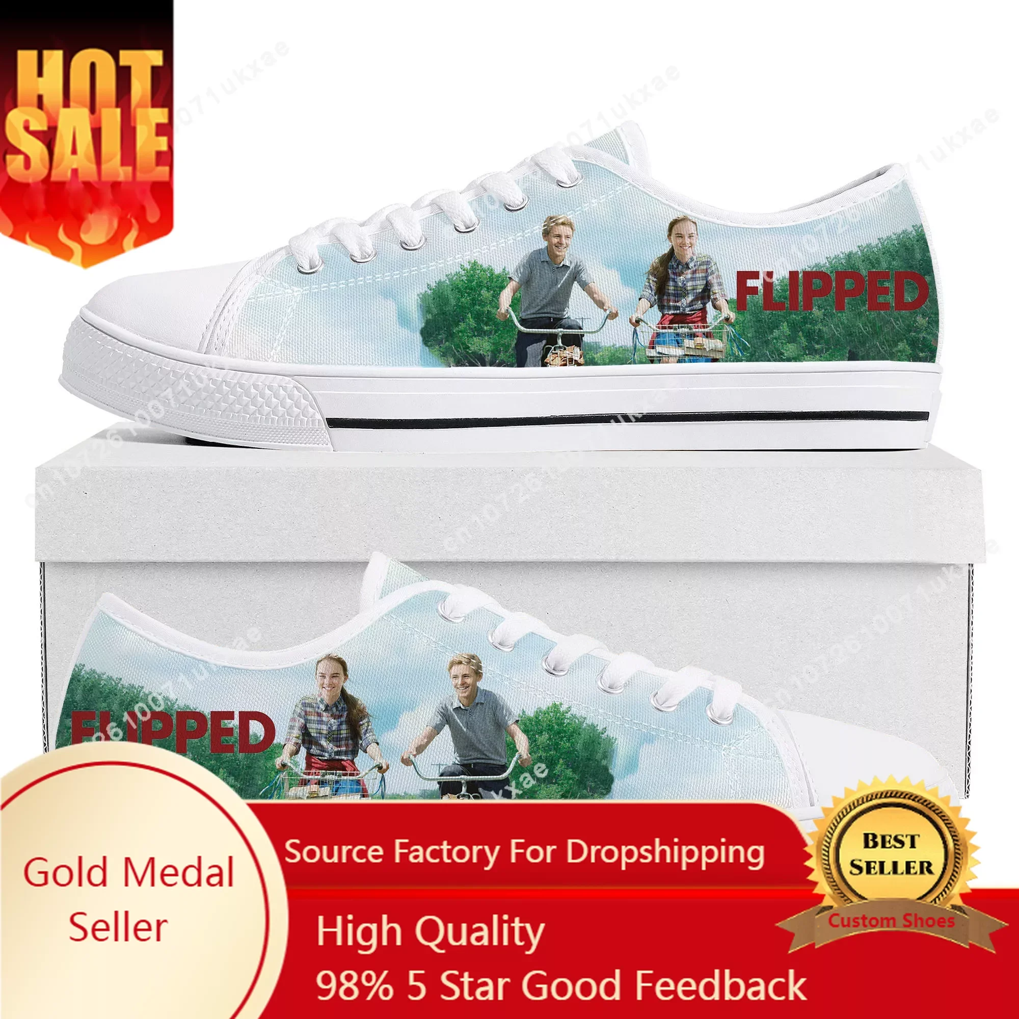 Flipped Movie Low Top Sneakers Mens Womens Teenager Canvas High Quality Sneaker Casual Custom Made Shoes Customize DIY Shoe asterix adventure obelix low top sneakers womens mens teenager high quality canvas sneaker casual anime cartoon customize shoes
