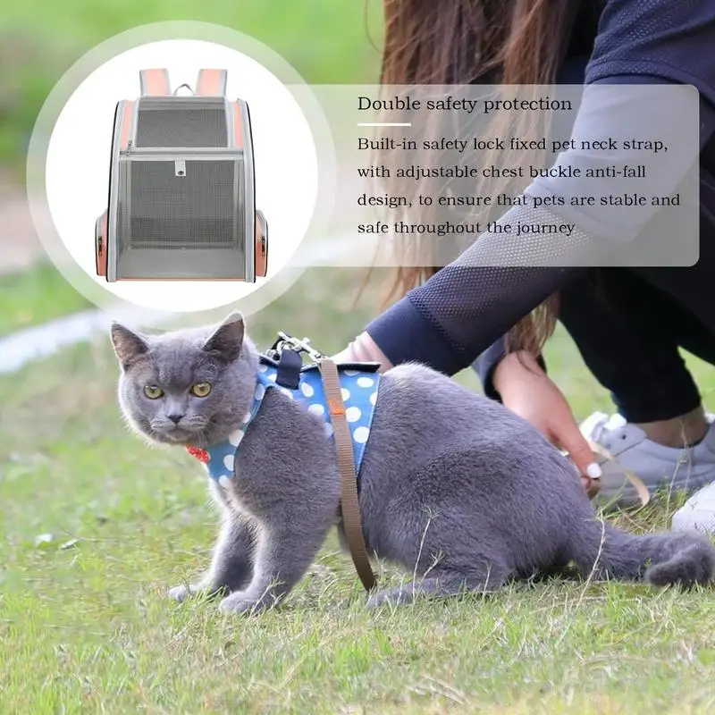 Cat Backpack Carrier Pet Backpack Carrier Portable Pet Supplies With With Non-slip Bottom Plate For Small Medium Animals