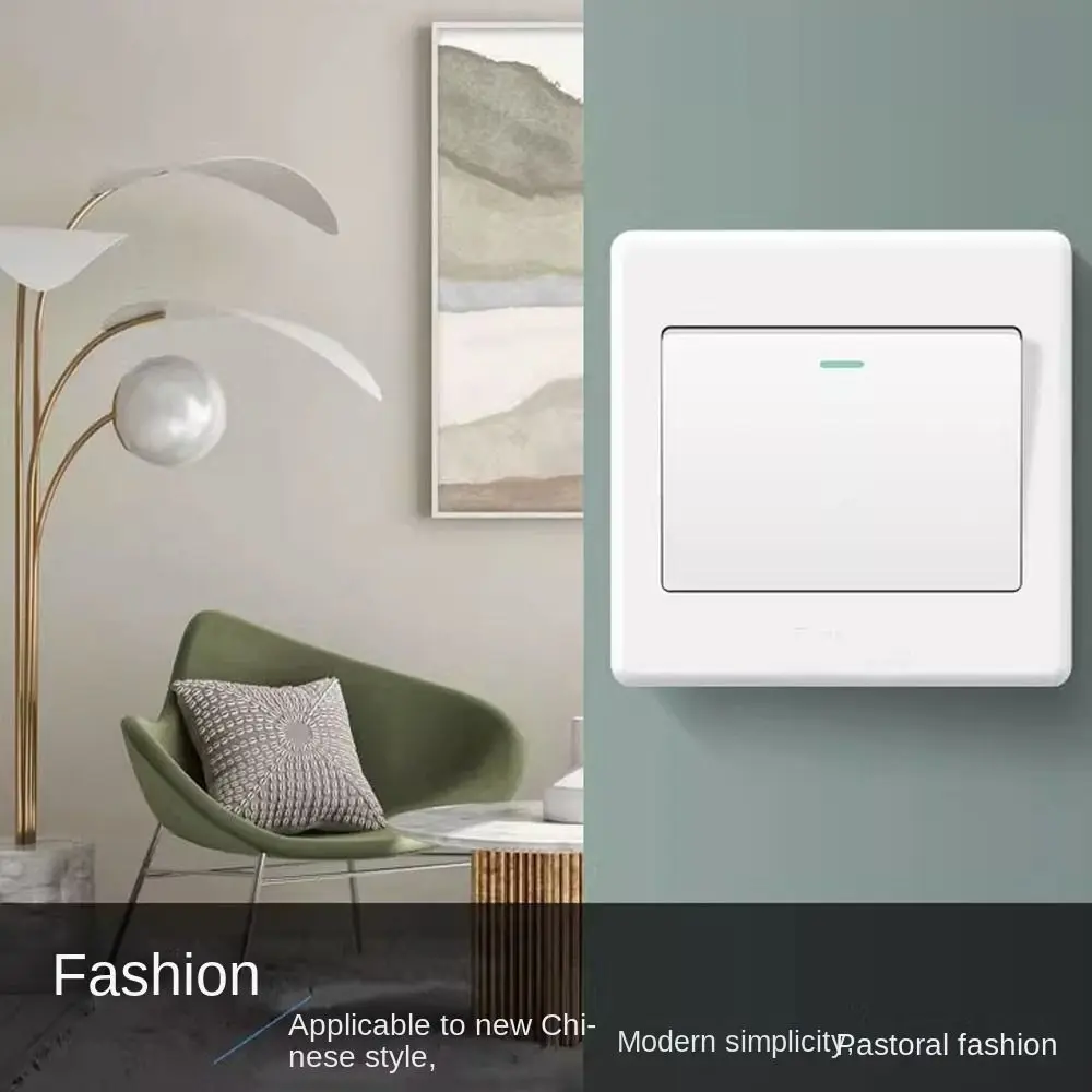 Wall Switches 1/2/3/4 Gang 1Way Button Wall Light Switch Panel On / Off Push Buttons with LED Lamp Home Accessories - 2