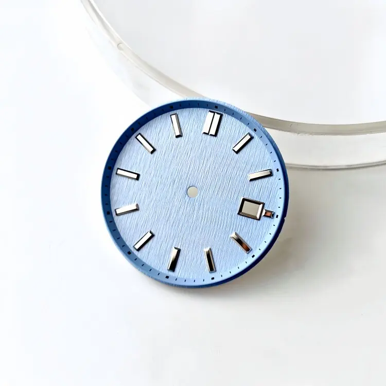 33.5mm No Logo Wave Radial Waffle Wear Watch Dial - Carved Case Mod Parts