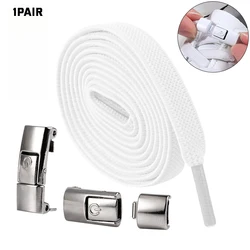 No Tie Shoe Laces Elastic Press Magnetic Metal Lock Shoelaces Sneakers Quick Safe Flat Lace Kid Adult Lazy Lace Shoe Accessories