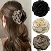French Fabric Rose Flower Hair Claw Clips For Women Girls Hair Clip Barrette Hairpins Hair Clamps Headwear Hair Accessories Gift