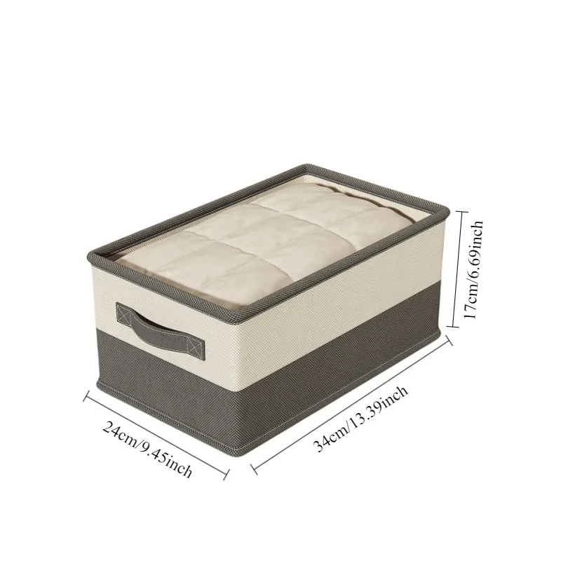 2pcs/set Non-Woven Fabric Storage Box - Foldable Clothes Organizer for Home Bedding & Wardrobe Clothing storage basket 5