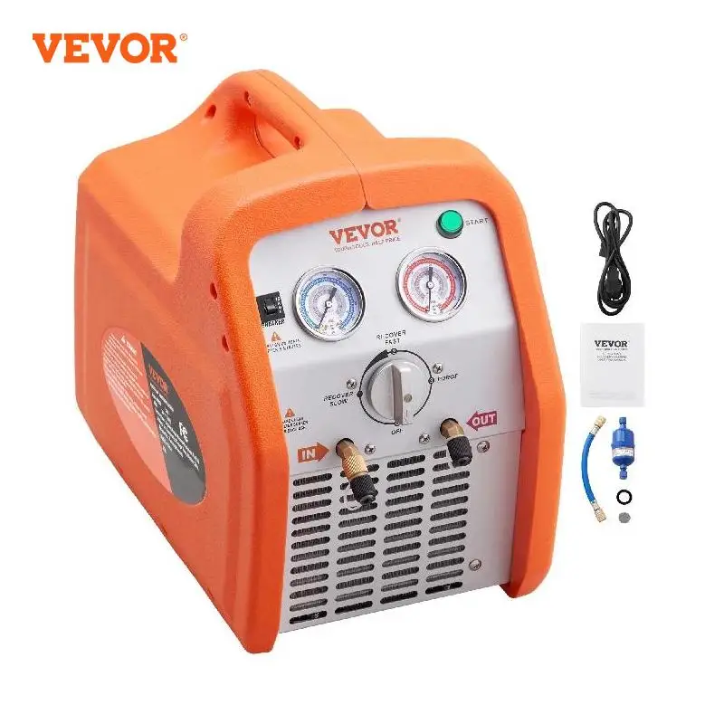 

Машина для восстановления хладагента VEVOR 220-240 В 50 Гц, двухцилиндровая портативная машина для восстановления системы кондиционирования воздуха для парогенератора/кондиционера