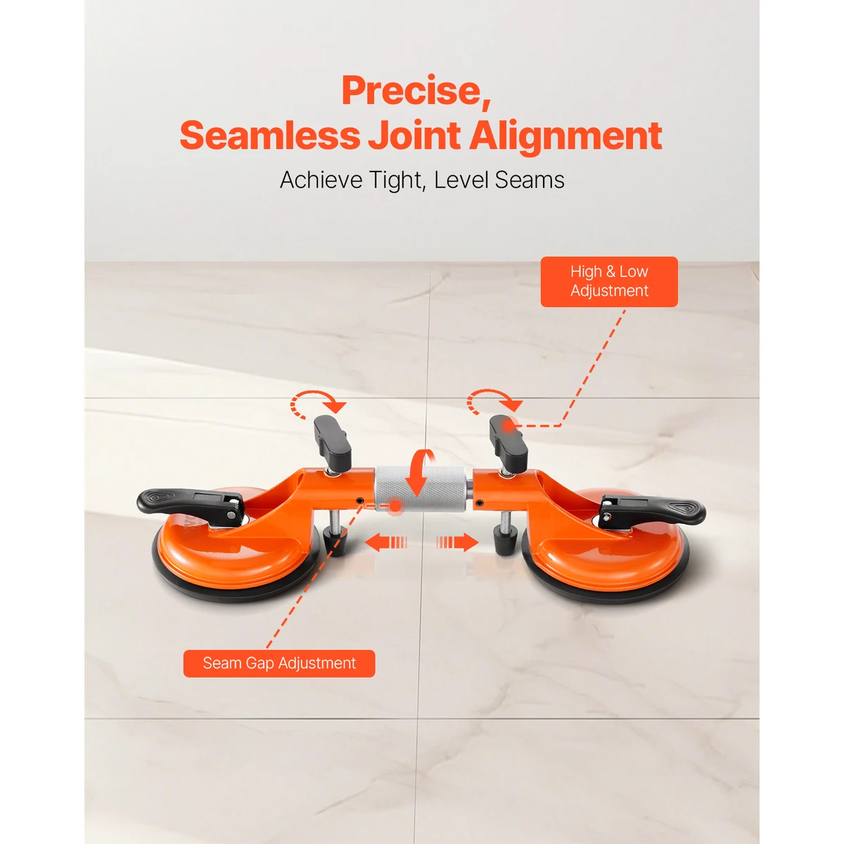 SucceBuy 2 Packs Stone Seam Joiner 180°Adjustable Seamless Seam Setter with 5 in Vacuum Suction Cups Installation Tool for Tile — view 3