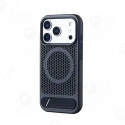 Magnetic Shockproof Heat Dissipation Phone Case with Breathable Design - Magsafe Compatible - iPhone 15 Pro Max (Black)