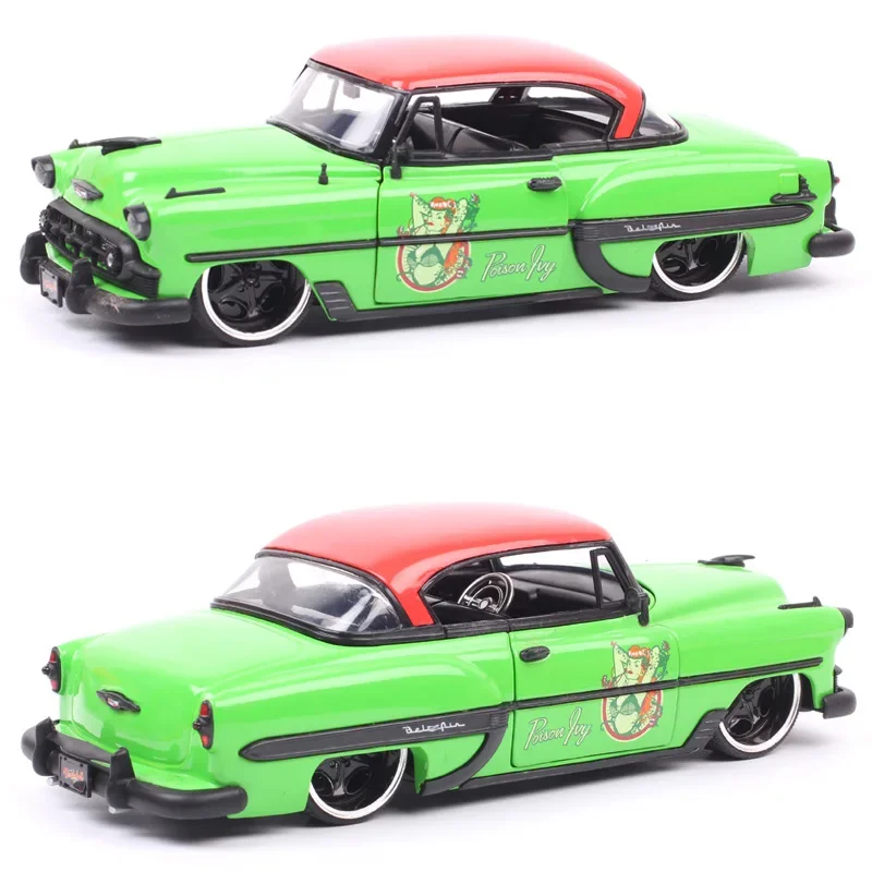 

Без коробки Jada масштаб 1:24 1953 Chevrolet Bel Air с экшн-фигуркой Плющ литые автомобили Chevy металлическая модель автомобиля игрушечная бомбардировочная зеленая