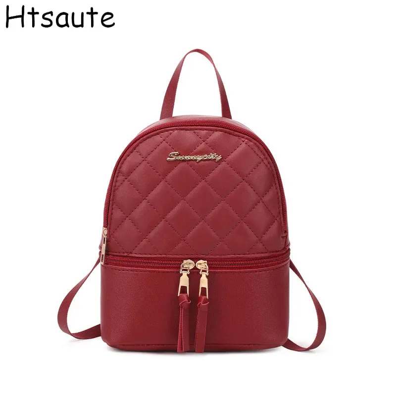 

Double Layers Women Backpacks Trendy PU Female Bag Girl's School Bags Crossbody Rucksack Teen Girls Student Bags For Traveling