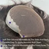 Clearance Q6 Toupee Man Wig Male Hair Prosthesis French Lace & Pu Base Men's Wig Hair System 100% Natural Human Hair Wig For Men 4
