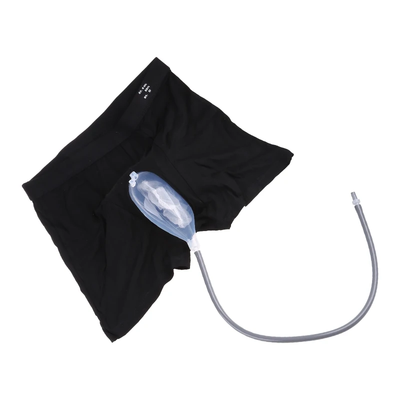 Urine Bag Reusable Male Urinal Bag Silicone Urine Funnel Pee Holder Shorts Collector with Catheter For Old Men