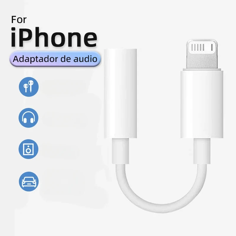Jack Headphone Connector Converter 8pin to 3.5mm AUX Adapter iPhone 15 14 13 12 Pro Max Mini XS XR X Lighting to 3.5 mm lightning to headphone adapter 3.5mm audio adapter audio headphone adapter