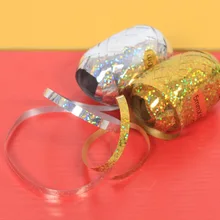 Laser Ribbon New Satin Ribbons Wedding Birthday Party Decorative for Balloons Gift Bag Cake Packing 6Pcs