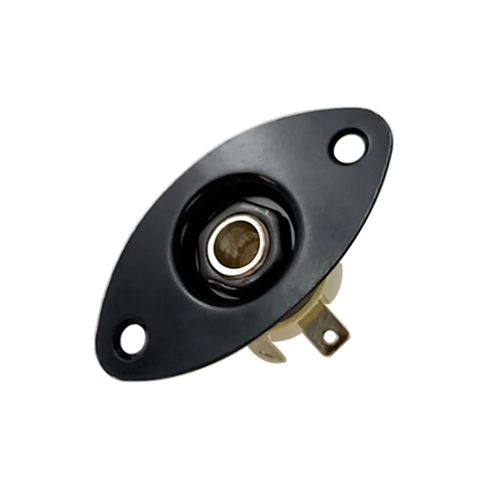 Bass-Klinkenbuchse aus Metall mit ovaler Platte, 1/4 Zoll E-Gitarren-Klinkenbuchse, enthält 2 professionelle Schrauben für TL-E-Gitarre – Detail 20