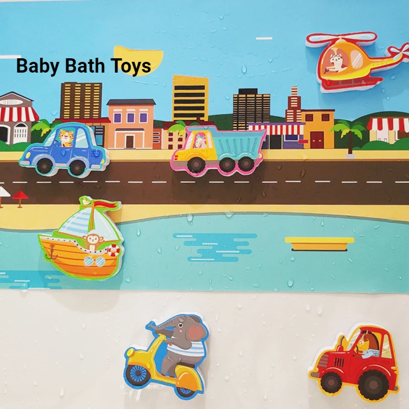 Summer Baby Bath Toys Alphanumeric Letter Animal Puzzle Soft EVA Kids Baby Bathroom Water Toys Baby Toys for 0 12 Months 1 Years 2