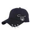 A unisex hoop chain fashion baseball cap street punk hip hop personalized cap black 1