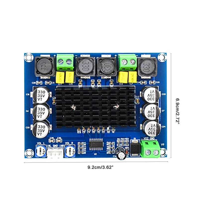 Dual Channel 2x120W XH-M543 Audio Power Amplifier Board Module DC12-26V Audio System Kits Comprehensive Protection keyboard amp