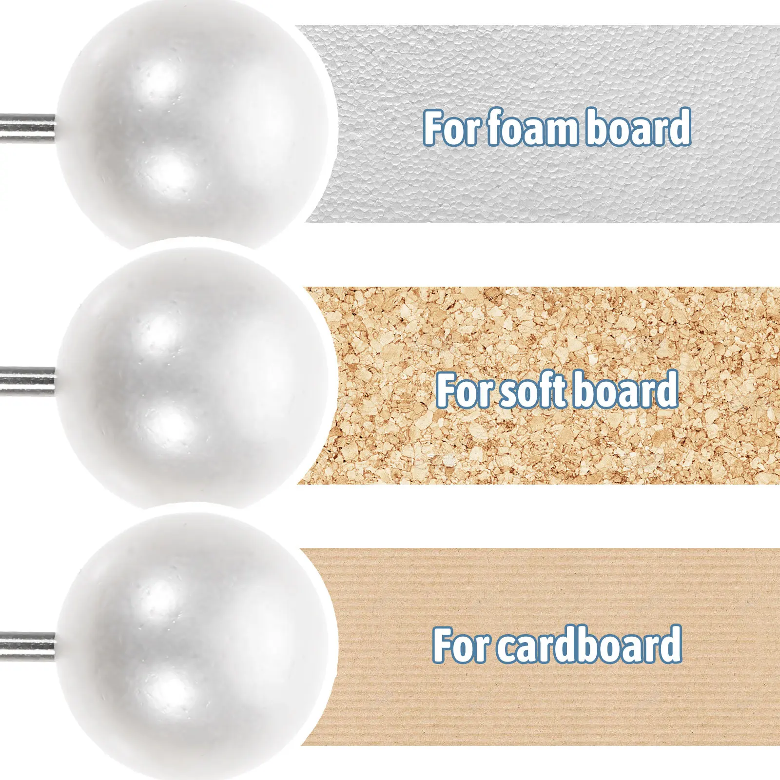 200개 볼 헤드 스트레이트 핀 진주빛 게시판 핀 DIY 공예품, 보석 제작, 자수, 패브릭 보드, 사무실 장