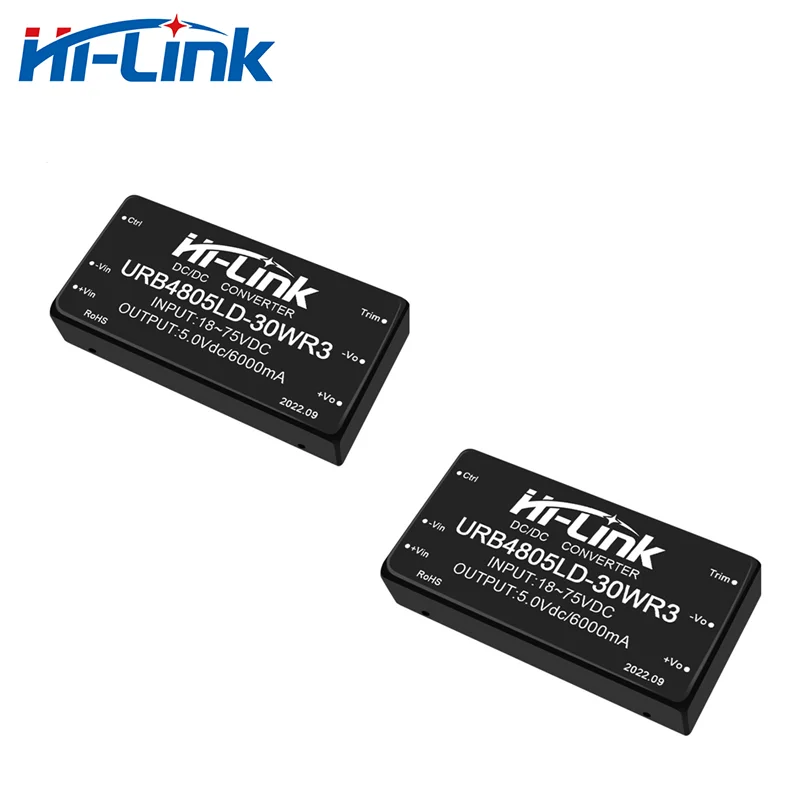 Household URB4805LD-30WR3 30Watt 18-75V DC DC Isolated Power Module 5V 6A Output Step Down Adjustable Converter
