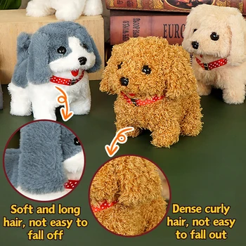 9 Styles Realistic Plush Simulation Smart Dog Children Toy Can Walking And Call Electric Plush Robot Pet Dog Toddler Christmas 5