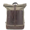 New vintage wash canvas men's backpack waterproof large capacity roll top expansion backpack men's outdoor hiking bag 6