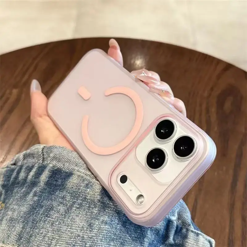 Luxury Matte Transparent Magnetic Phone Case – Shockproof Cover with MagSafe Wireless Charging Capability