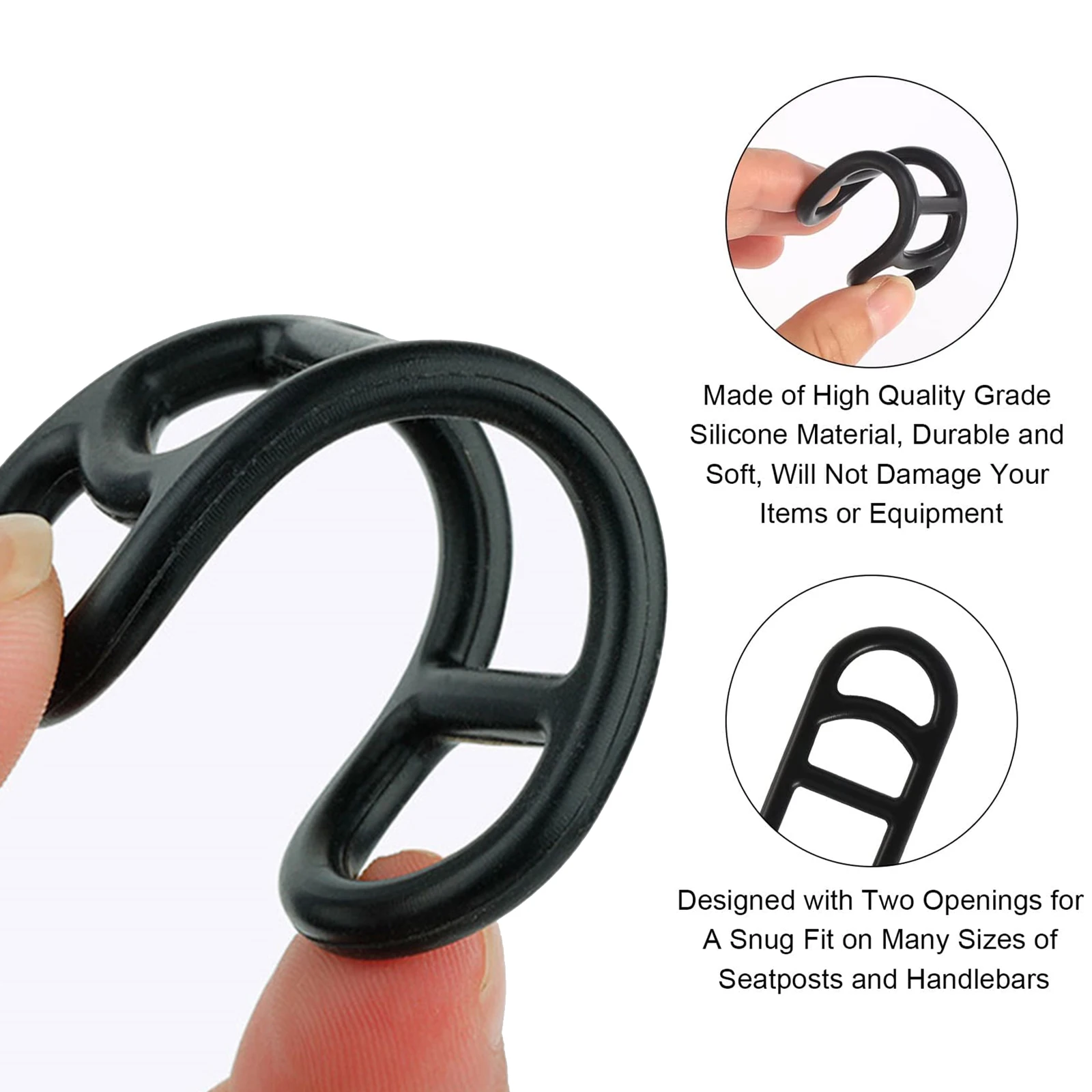 

High Performance Silicone Straps Torch Rubber Holder 7x2.3cm Easy To Install Flexible Rubber Rings Stretch With Two Openings