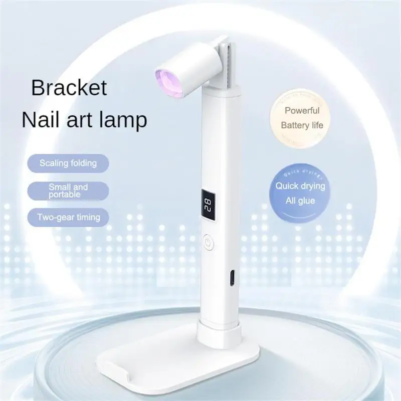 휴대용 미니 UV LED 네일 드라이어, 360 ° 회전 UV 라이트 램프, 젤 네일 광택제, 마그네틱 거치대, 빠른 건조, 휴대용 램프