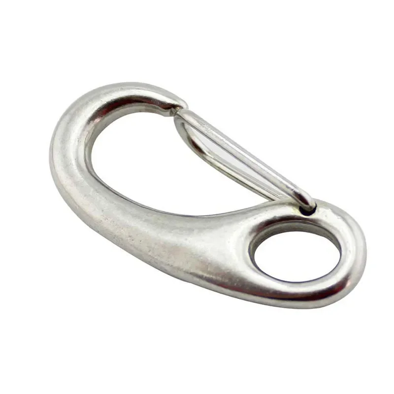 Boat Marine Egg Shape Spring Hook 316 Stainless Steel Egg Shape Spring Snap Hook Clip Quick Link Carabiner 50/70/100mm 2