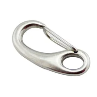 Boat Marine Egg Shape Spring Hook 316 Stainless Steel Egg Shape Spring Snap Hook Clip Quick Link Carabiner 50/70/100mm 2