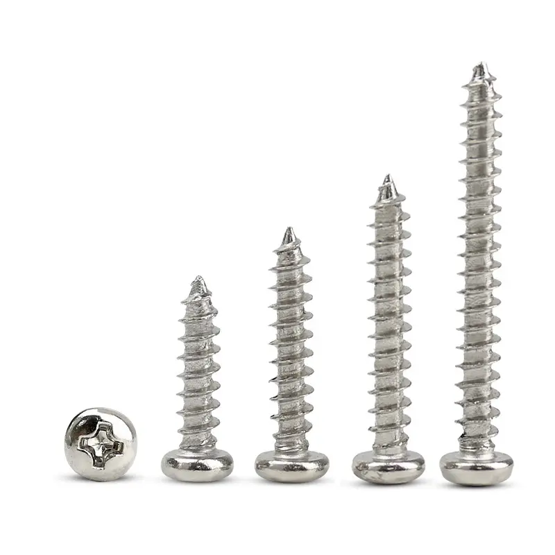 100pcs/Lot Nickel-Plated Carbon Steel Cross Recessed Round Head  Self-Tapping Screw M1 M1.2 M1.4 M1.7 M2 M3 M4 M5 - Image 4