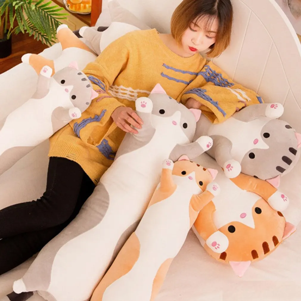 Cute Plush Cat Doll Soft Stuffed Kitten Pillow Children Knee Pillows