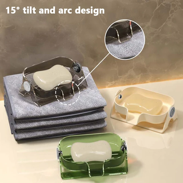 Új Elterelés Szappanos Edény Doboz Hordozható Csatorna Szappantartót Tok Állítható Divatos Lyukasztás Nélküli Wc Mosó Szappan Tálca Fürdőszoba Állvány - Image 4
