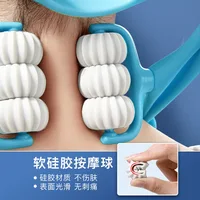 Cervical spine massager manual clip neck neck 6 rounds kneading artefact handheld home six rollers shoulder and neck massage 3