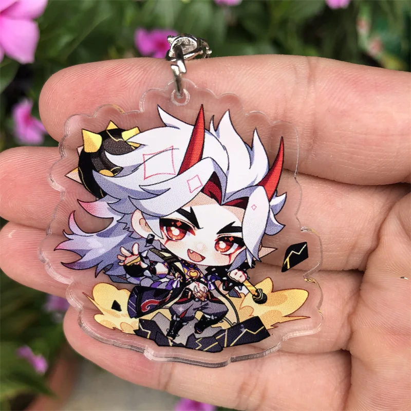 Anime Ornament Action Figures Toys Genshin Impact Kaedehara Kazuha Arataki Itto Albedo Xiao Keychain Figure Badge Anime Game Cosplay Accessories