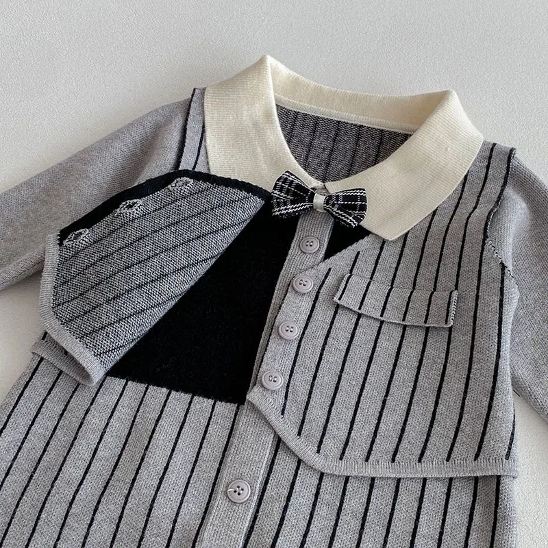 Autumn Baby Boys Thin Knitted Jumpsuit