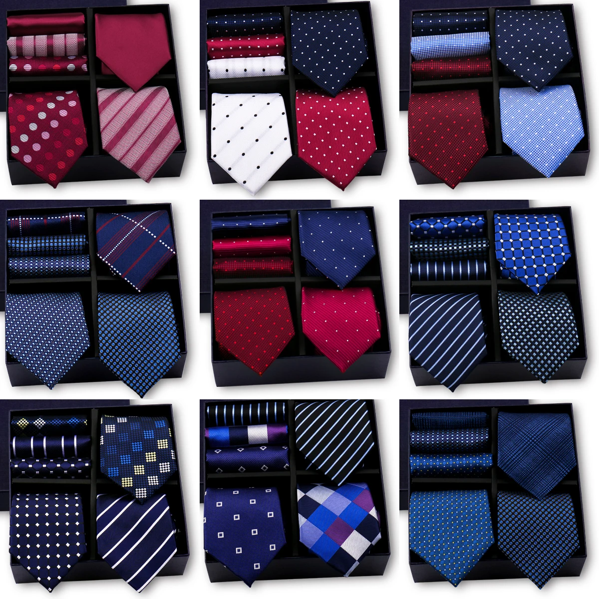Men Ties Pocket Squre 3 Sets Combination Set