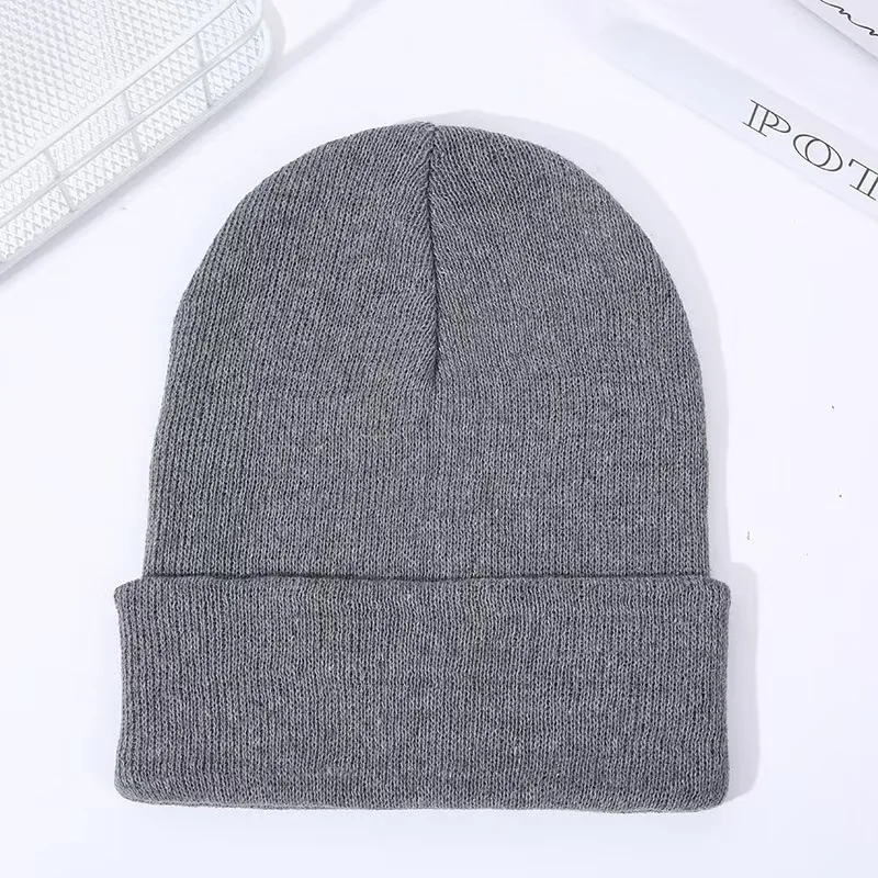 Woolen Winter Hat for Men and Women Solid Color