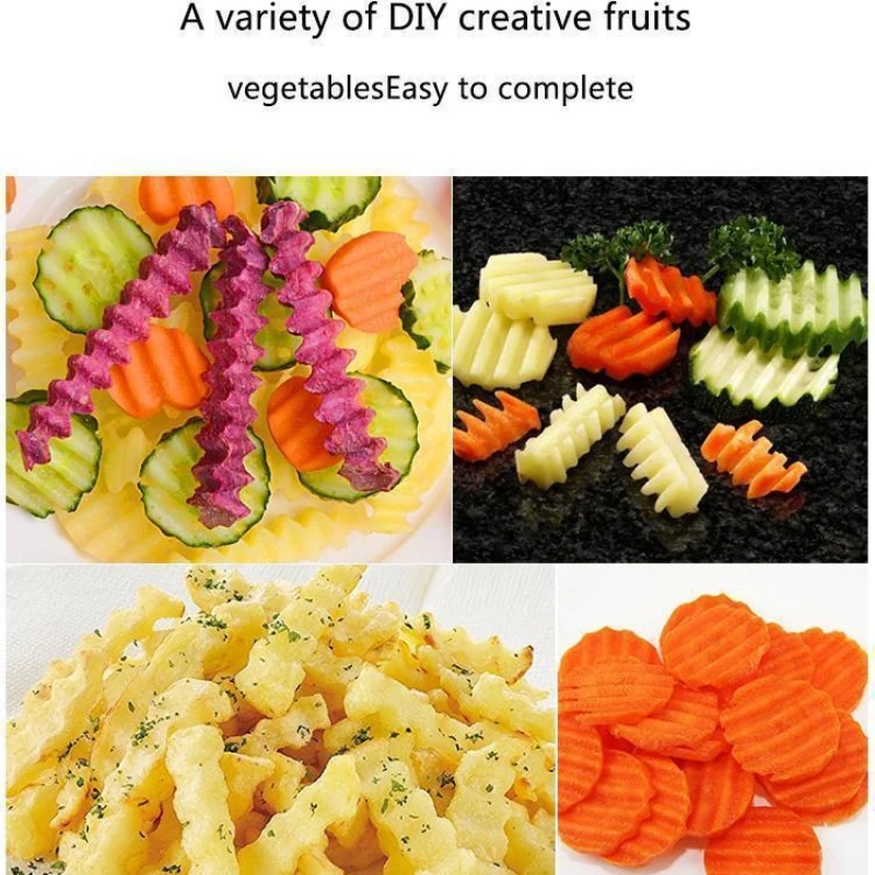 Vegetable Slicer French Fry Crinkle Cutter Crinkle Cut Tool Stainless Steel Wavy Chopper Tool