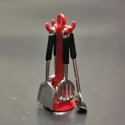 Miniature Kitchen Utensil Set: Alloy Dollhouse Cookware for Kids' Imaginative Play (Silver - kitchen set)